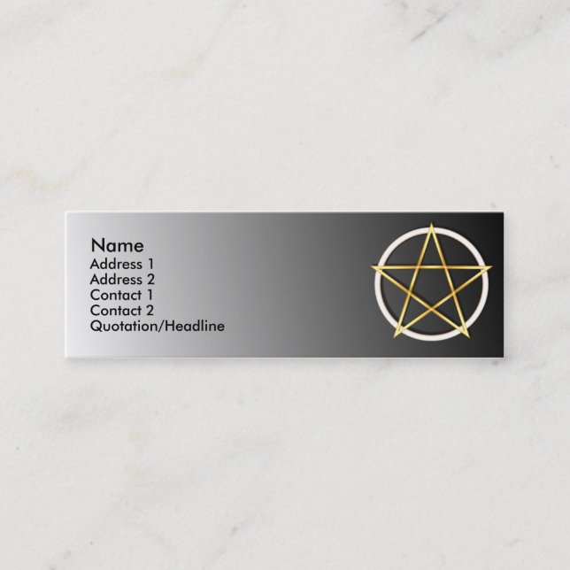 KRW-GoldWiccan Pentagram-Gewohnheits-Visitenkarte Mini Visitenkarte (Vorderseite)