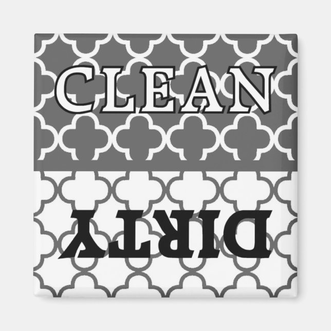 KRW Gray Kitchen Clean and Dirty Disshwasher Magne Magnet (Vorne)