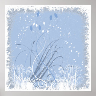 KRW Grunge in Blau Poster