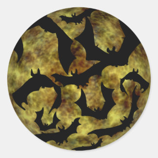 KRW Halloween Schwarm von Fledermäusen Schatten Runder Aufkleber