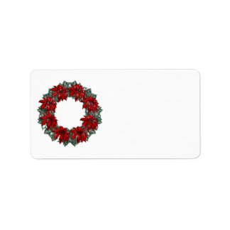 KRW Happy Holidays Wreath Blank Address Label Adressaufkleber