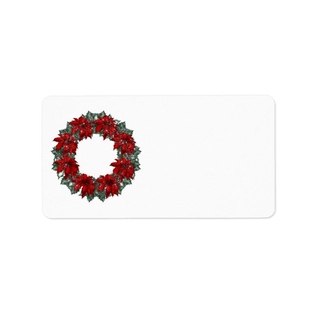 KRW Happy Holidays Wreath Blank Address Label Adressaufkleber (Vorne)