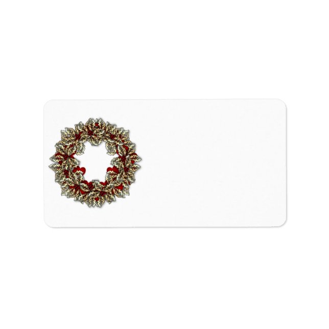 KRW Happy Holidays Wreath Xmas Blank Address Label Adressaufkleber (Vorne)