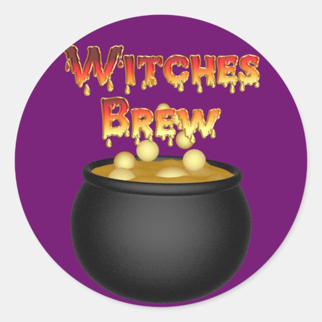 KRW Hexches Brew Cauldron Halloween Runder Aufkleber (Vorderseite)