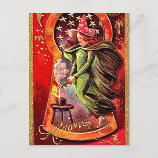 KRW Hexen Brew Vintag Halloween Postkarte