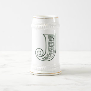 KRW - J - Keltischer mit Monogramm Stein Bierglas
