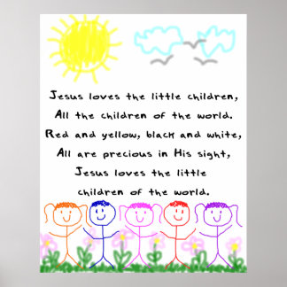 KRW Jesus Lieben die Kleinen Kinder Poster