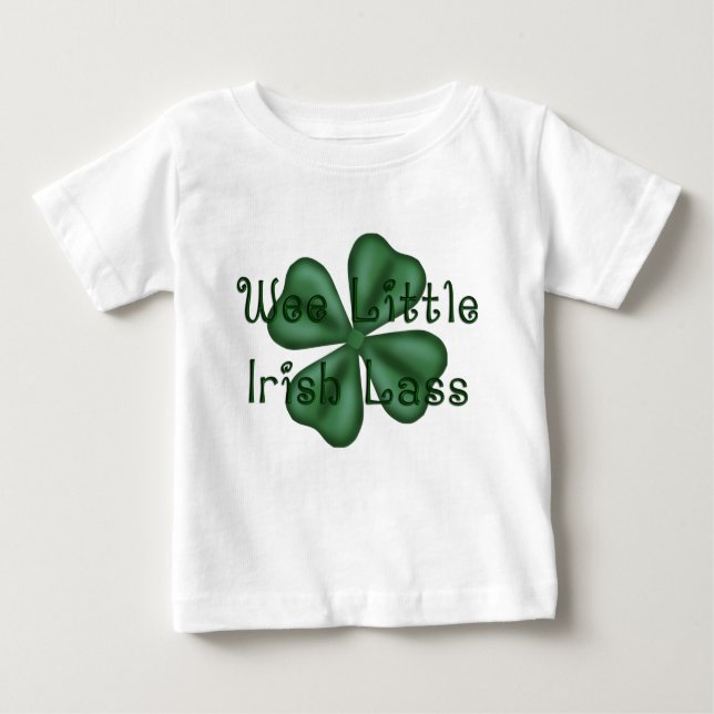KRW kleines kleines irisches Lass-Kleeblatt Baby T-shirt (Vorderseite)