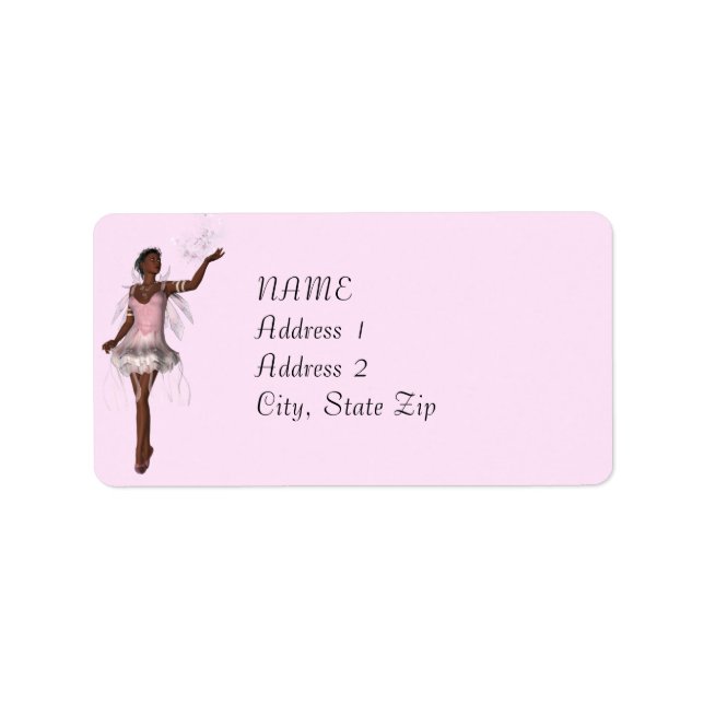 KRW Lana Fairy Fantasy Custom Pink Address Label Adressaufkleber (Vorne)