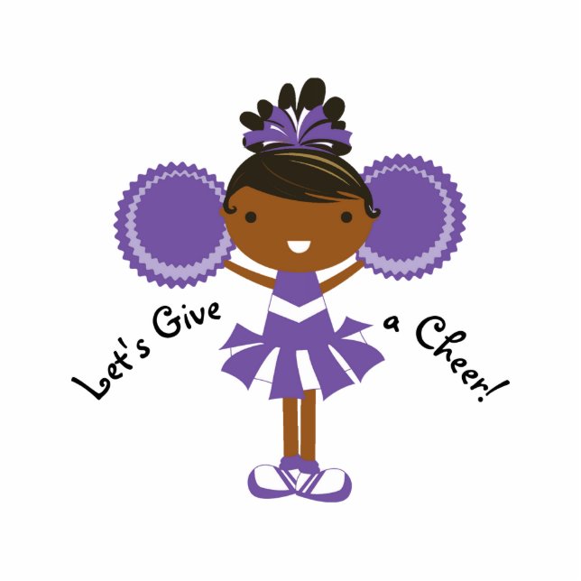 KRW Lila Cheleader Birthday Cake Top 5 x 7 Freistehende Fotoskulptur (Vorne)