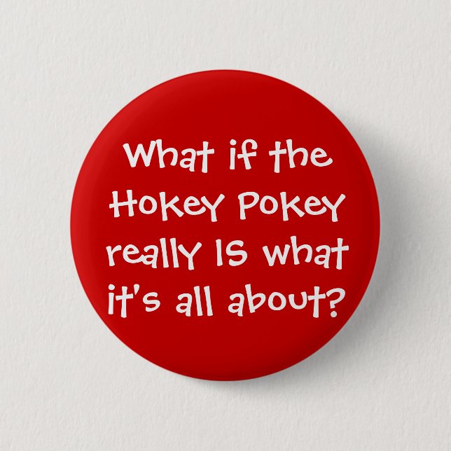 KRW lustiger Hokey Pokey-Witz Button (Vorderseite)