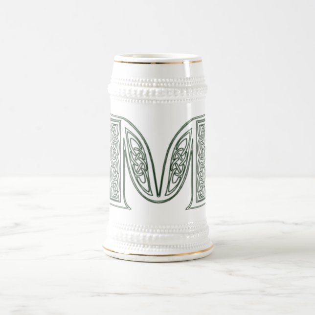 KRW - M - Keltischer mit Monogramm Stein Bierglas (Mittel)
