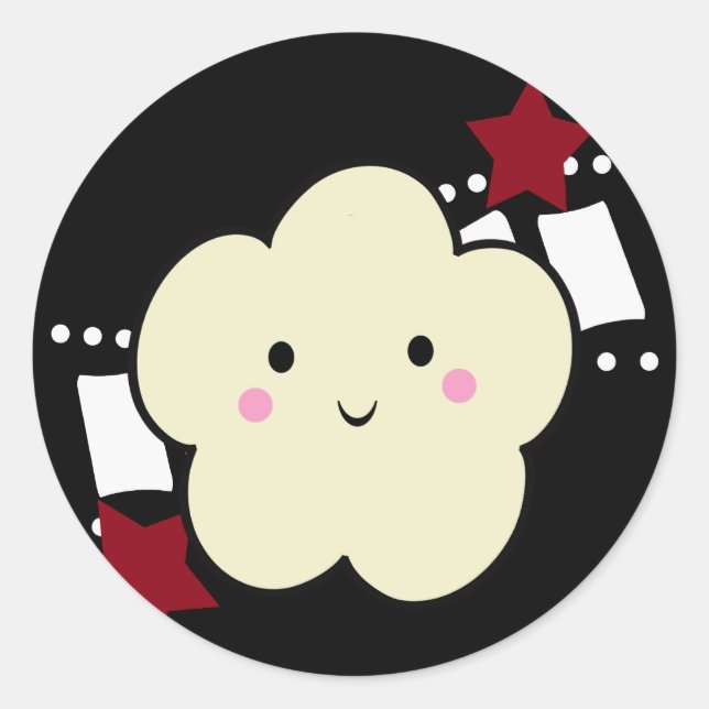KRW Movie Popcorn Kawaii Sticker (Vorderseite)