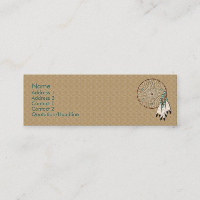 KRW Native American Dreamcatcher Custom Mini Visitenkarte (Vorderseite)