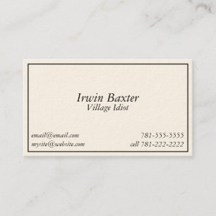 KRW-Neuheits-Witz-Dorf-Idiot-Busplakat Visitenkarte