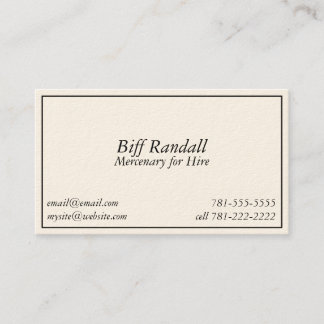 KRW-Neuheits-Witz-Söldner für Mietbusplakat Visitenkarte