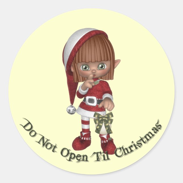 KRW nicht bis zum Weihnachtsfest Siegel öffnen Runder Aufkleber (Vorderseite)