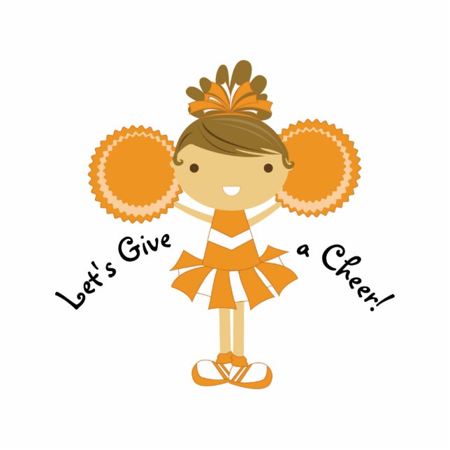 KRW Orange Cheleader Birthday Cake Top 5 x 7 Freistehende Fotoskulptur (Vorne)