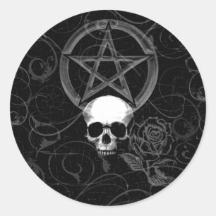 KRW Pagan Grunge Skull Runder Aufkleber