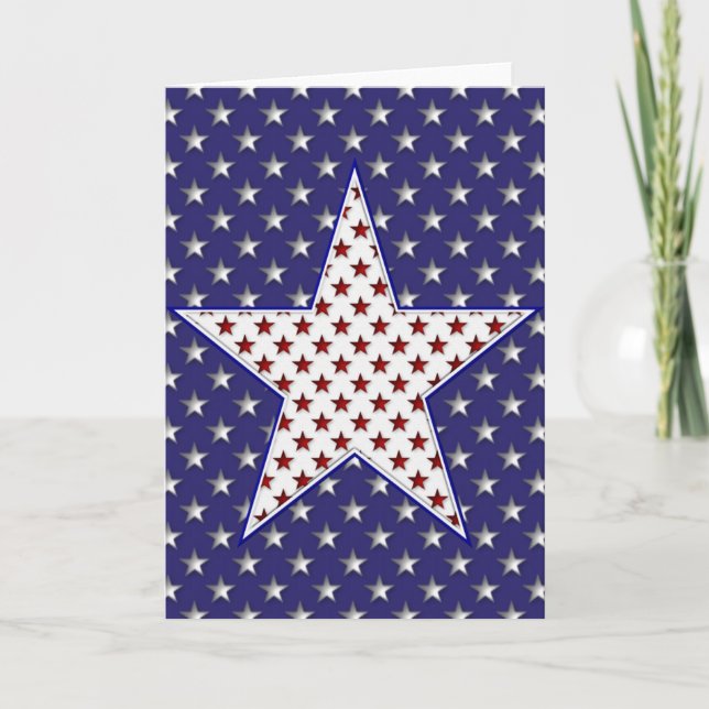 KRW Patriotic Stars Note Card Karte (Vorderseite)