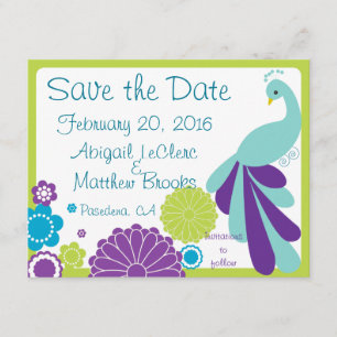 KRW Peacock Floral Custom Save the Date