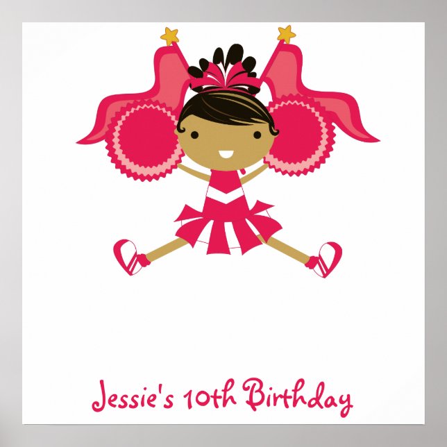 KRW Pink Cheerleader Birthday Autograph Poster (Vorne)