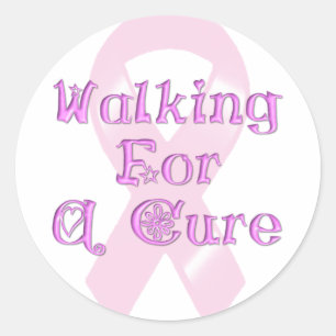 KRW Pink Ribbon Walking für eine Heilung Runder Aufkleber