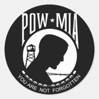 KRW POW-MIA Sie werden nicht vergessen Runder Aufkleber