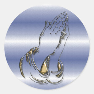 KRW Praying Hands 4,5 Zoll blaue Aufkleber