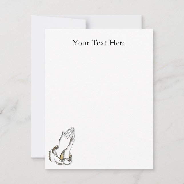 KRW Praying Hands 5.25x5.25 Blue Custom Einladung (Vorderseite)