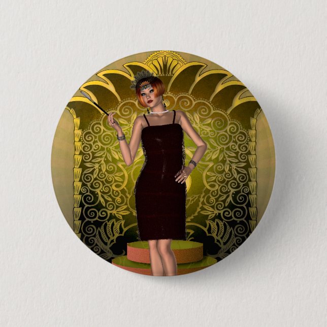 KRW Putting on the Ritz Deco Flapper II Button (Vorderseite)