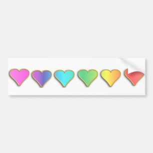 KRW-Regenbogen-Herzen Autoaufkleber