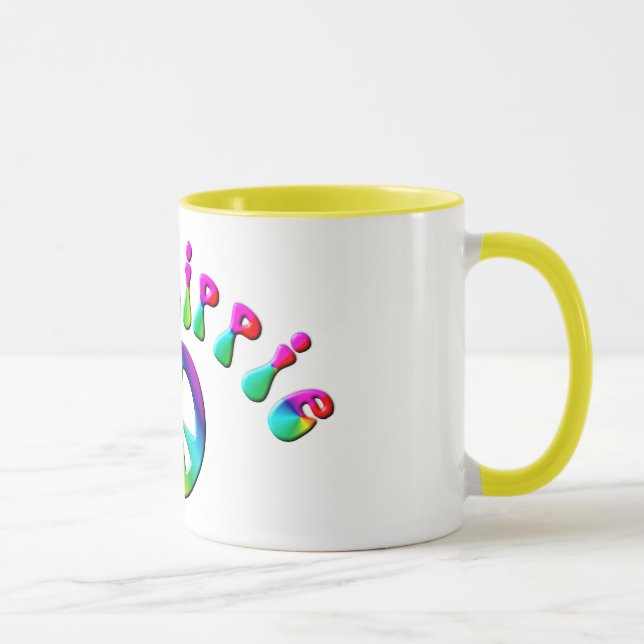KRW-Regenbogenaltes Hippie-Friedenszeichen Tasse (Rechts)