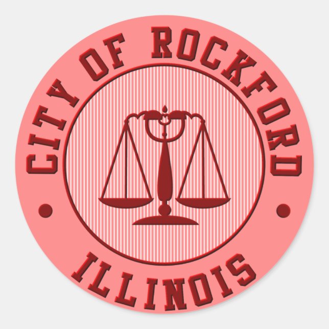 KRW Rockford Peach Baseball Team Runder Aufkleber (Vorderseite)