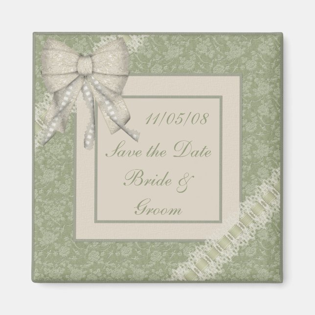 KRW Sage Green Custom Save the Date Wedding Magnet (Vorne)