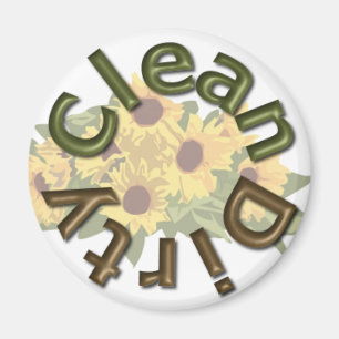 KRW Sauber und schmutzig 3 Zoll Sonnenblumen Küche Magnet