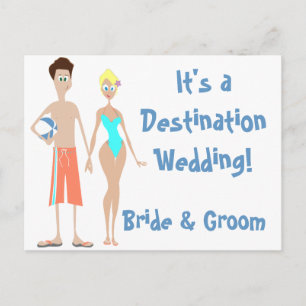 KRW-Save the Date-Hochzeit in Urlaubsort Ankündigungspostkarte