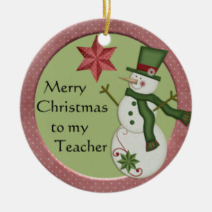 KRW-Schneemann-Lehrer-Weihnachtsverzierung Keramik Ornament