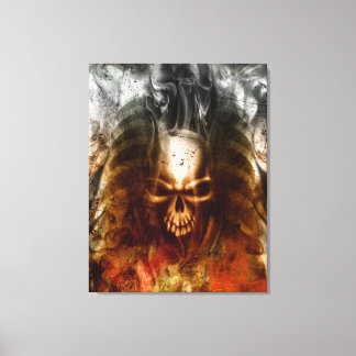 KRW Smoldering Skull Wrapped Canvas Art Leinwanddruck