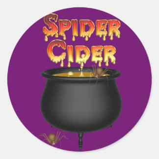KRW Spider Cider Halloween Runder Aufkleber
