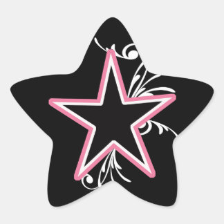 KRW-Star und Wirbel Rosa und Schwarze Aufkleber