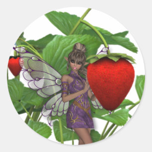 KRW Strawberry Faer Runder Aufkleber