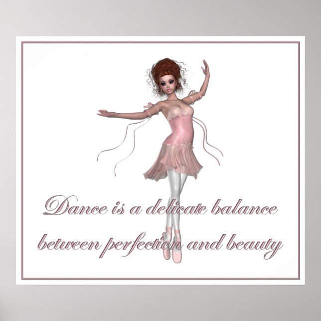 KRW Tanz, Schönheit, Perfektion Ballerina Print Poster (Vorne)