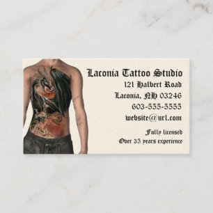 KRW Tattoo Studio Benutzerdefinierte Terminkarte