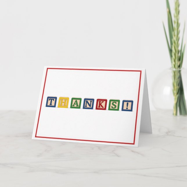 KRW Thank You - Baby Blocks Dankeskarte (Vorderseite)