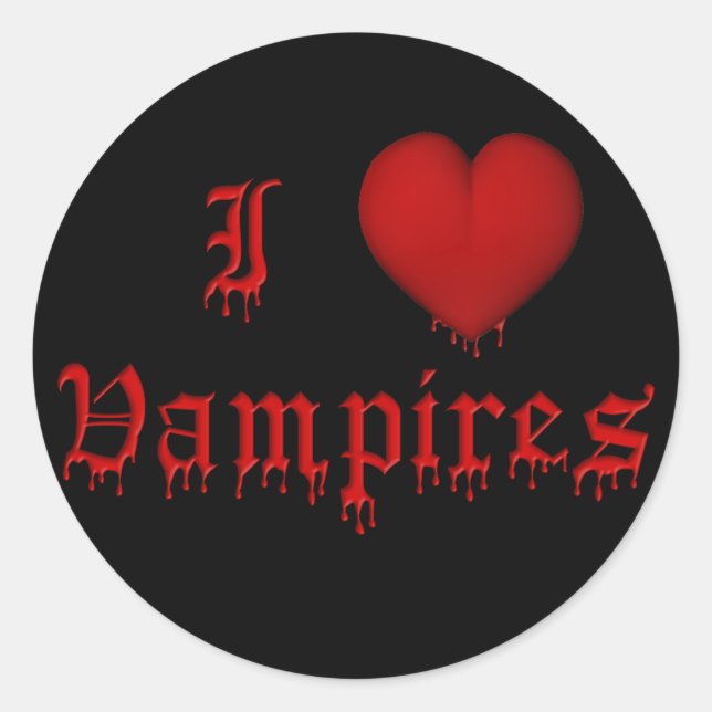 KRW Tropfblut I Liebe Vampire Runder Aufkleber (Vorderseite)