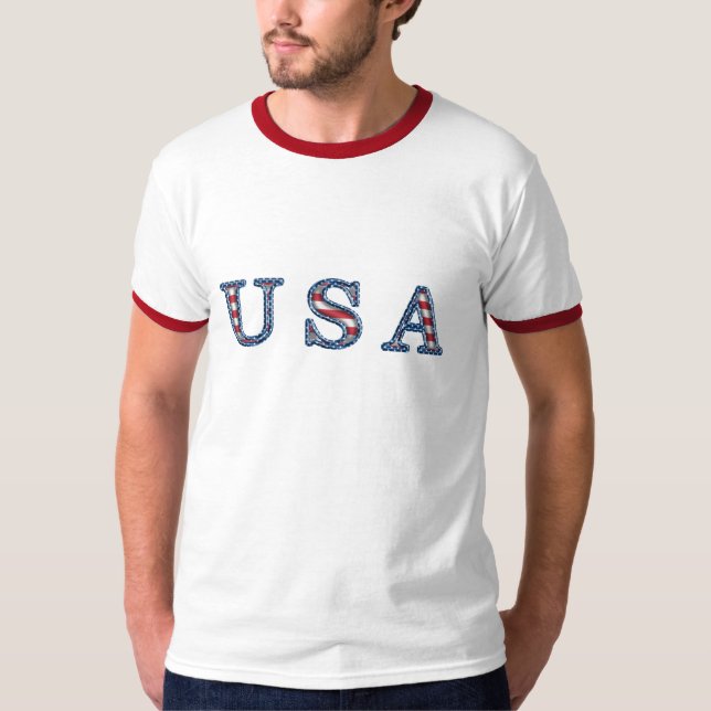 KRW-US Flagge USA patriotisch T-Shirt (Vorderseite)