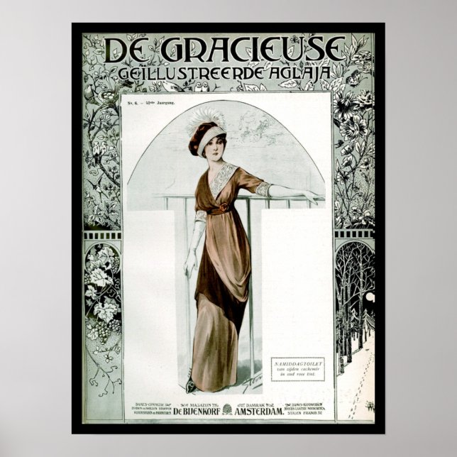 KRW Vintag 1907 Cover des französischen Modemagazi Poster (Vorne)