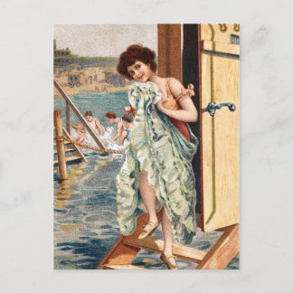 KRW Vintag Beach Illustration Postkarte
