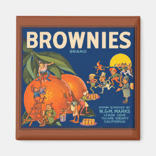KRW Vintag Brownies Orange Fruit Crate Label Magn Magnet